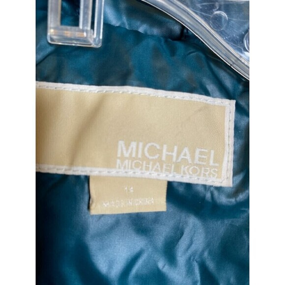 Michael Michael Kors Puffer Jacket Teal EUC size 14 Girls - Picture 5 of 5